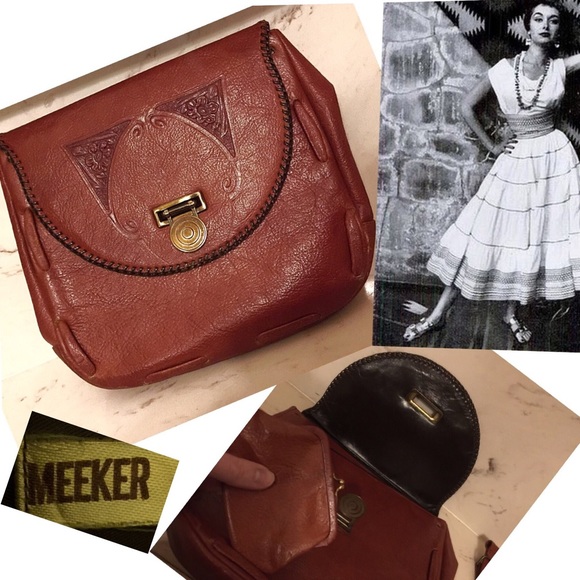 1950s true vintage Meeker tooled leather clutch♥️ - Picture 5 of 9